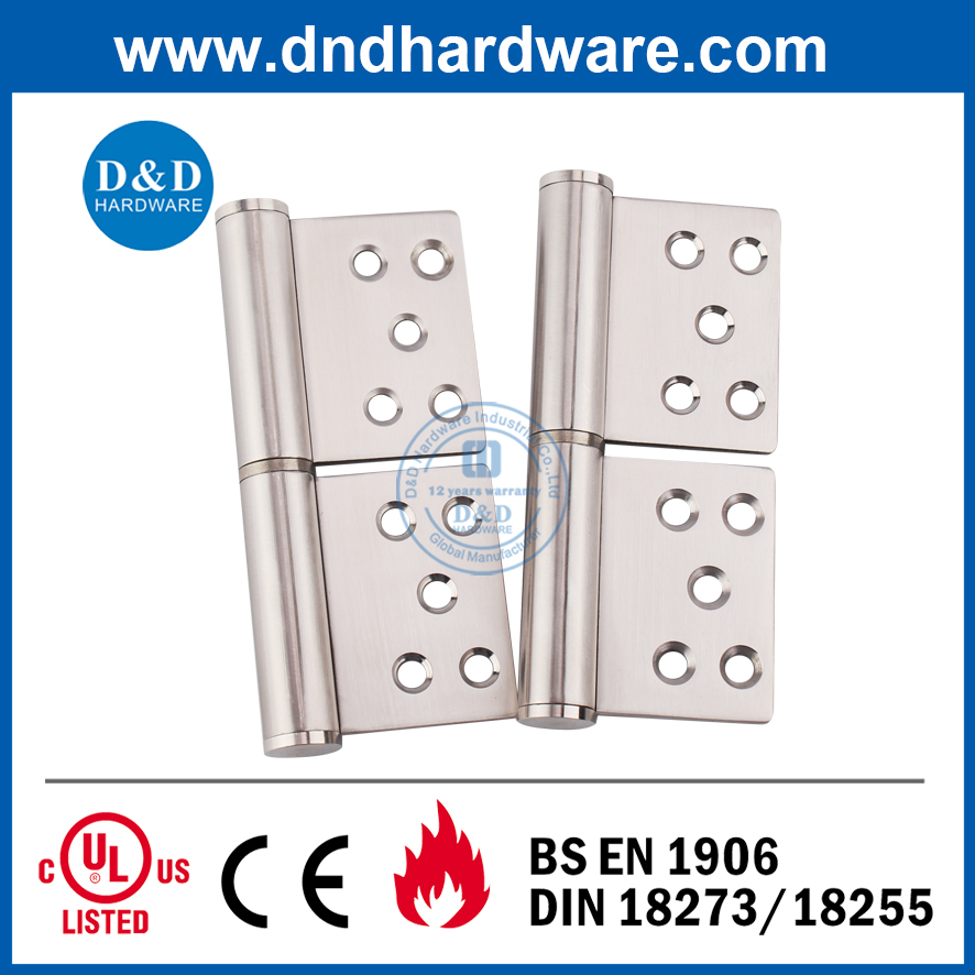 SS304 Stain Finish Fire Rated Flag Hinge for Internal Wooden Door-DDSS030A-5X4X3