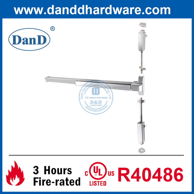 Stainless steel UL Fire Rated 3 Hours double emergency escape door panic push touch bar-DDPD004