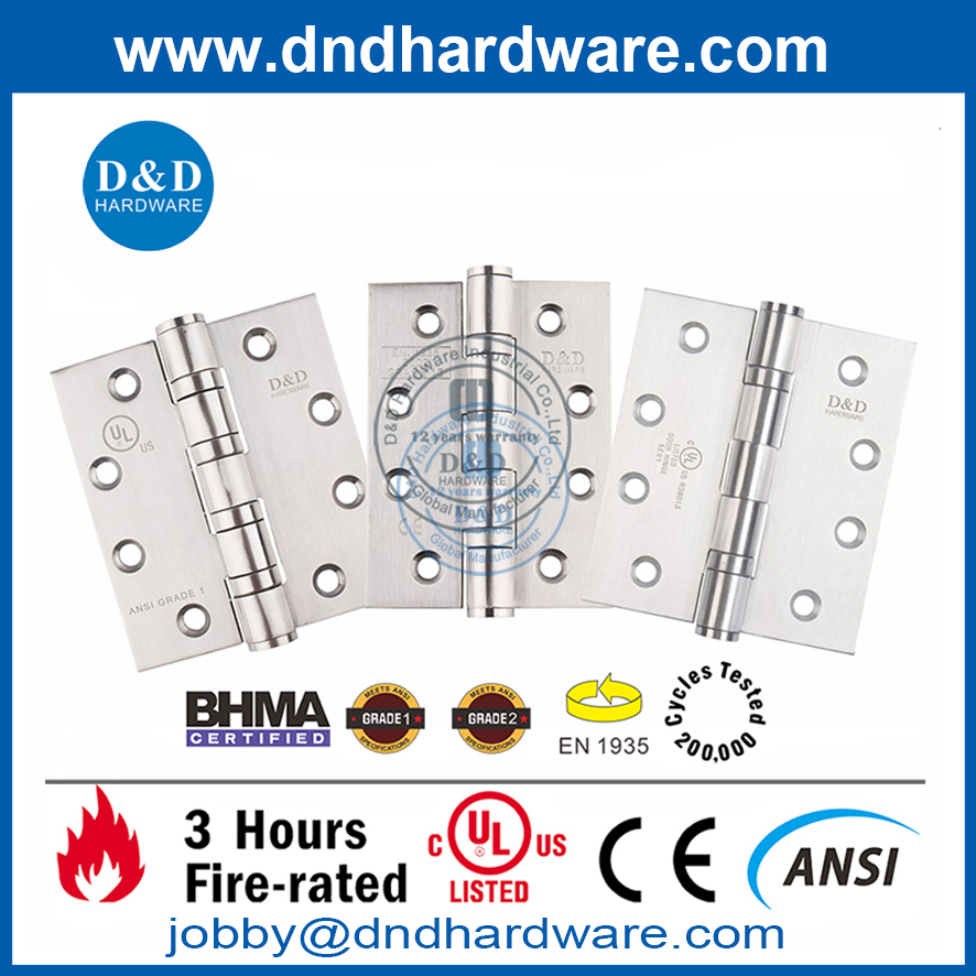 Stainless Steel 316 Spring Loaded Adjusting Door Hinge for Fire Door -DDSS033-4X4X3