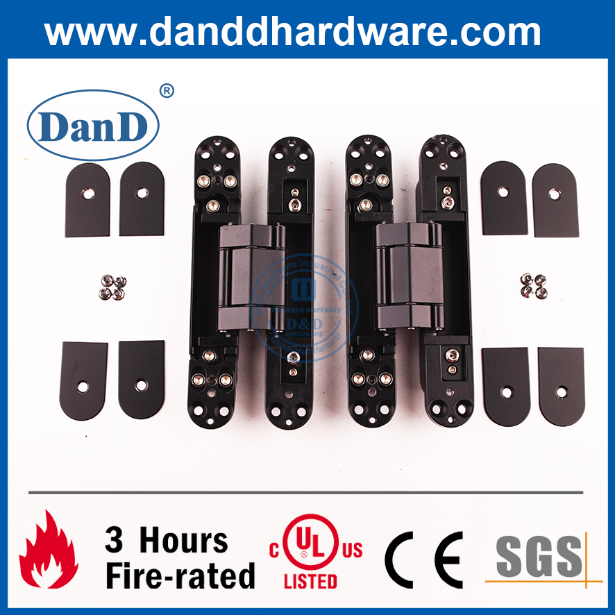 Black Sanding heavy duty 3D Adjustable Office Building Door Concealed Hinge-DDCH008-G80