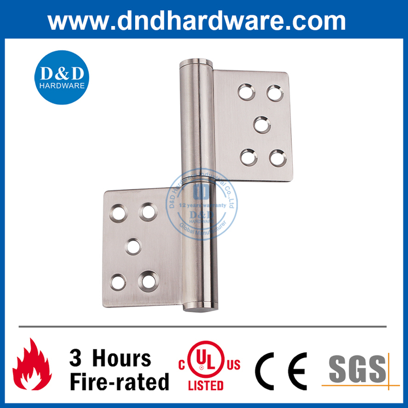 SS304 Stain Finish Fire Rated Flag Hinge for Internal Wooden Door-DDSS030A-5X4X3