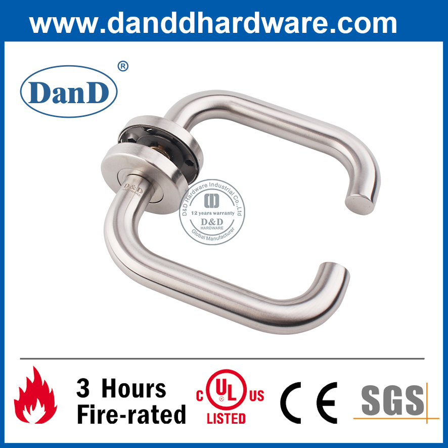 EN1906 SS304 Hollow Fire Rated Lever Door Handle For Office Wooden Door -DDTH001