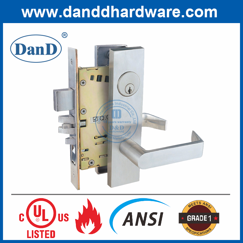SS304 UL ANSI Grade 1 Fire Rated Building Double Safety Mortise Lock-DDAL20 F20