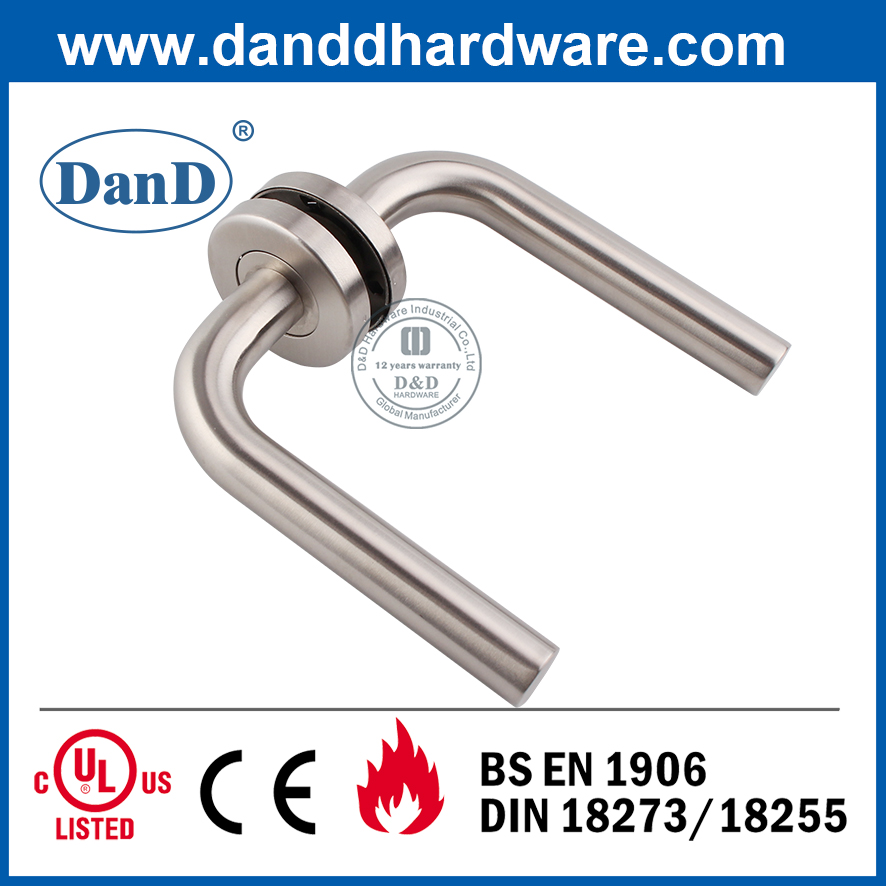 EN1906 SS304 Hollow Fire Rated Lever Door Handle For Office Wooden Door -DDTH002