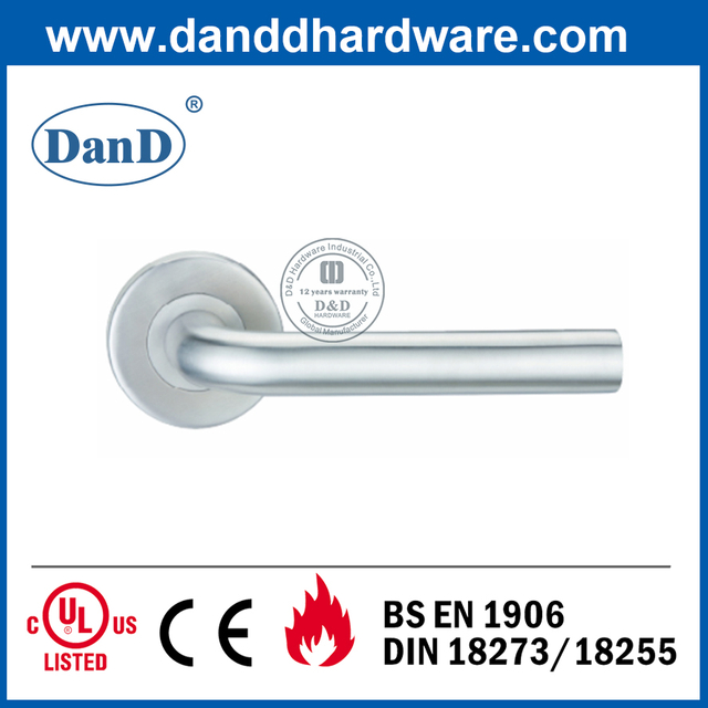 EN1906 SS304 Hollow Fire Rated Lever Door Handle For Office Wooden Door -DDTH002