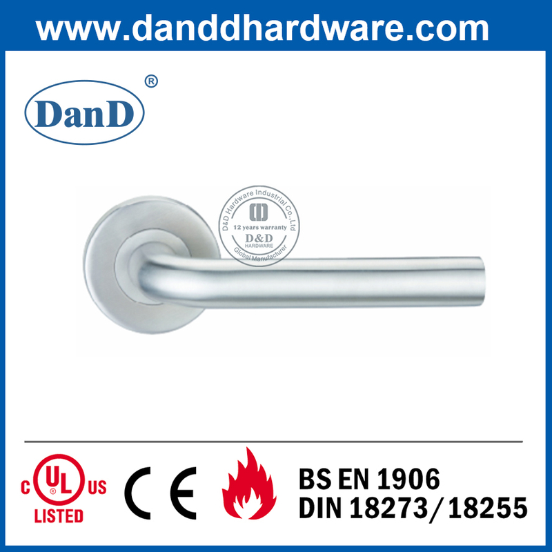 EN1906 SS304 Hollow Fire Rated Lever Door Handle For Office Wooden Door -DDTH002
