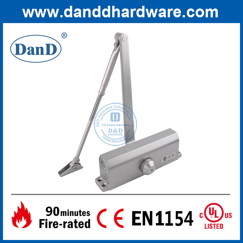 UL Listed Aluminium Alloy Two Speed 60-80KGS Fire Rated Door Closer for Metal Door-DDDC016