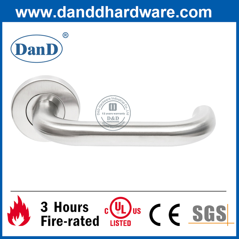 EN1906 SS304 Hollow Fire Rated Lever Door Handle For Office Wooden Door -DDTH001