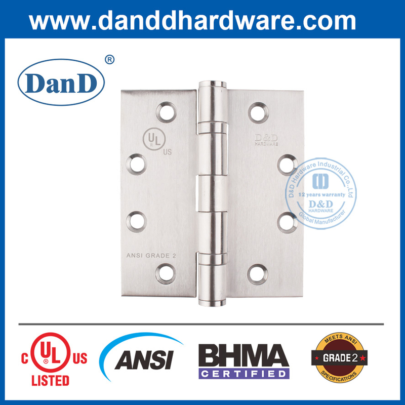 SS201 4.5 Inch ANSI Grade 2 Double Ball Bearing Door Hinge-DDSS001-ANSI-2
