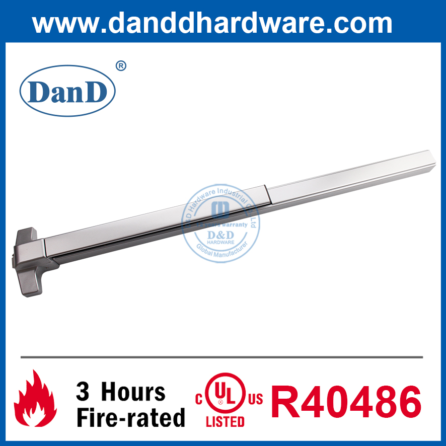 UL Listed Stainless Steel 304 commercial fire rated single door hardware rim push touch bar panic exit device-DDPD003
