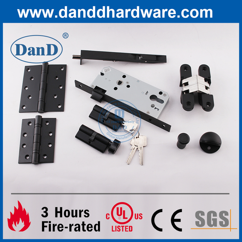 SS304 Black CE Fire Rated interior door Hardware