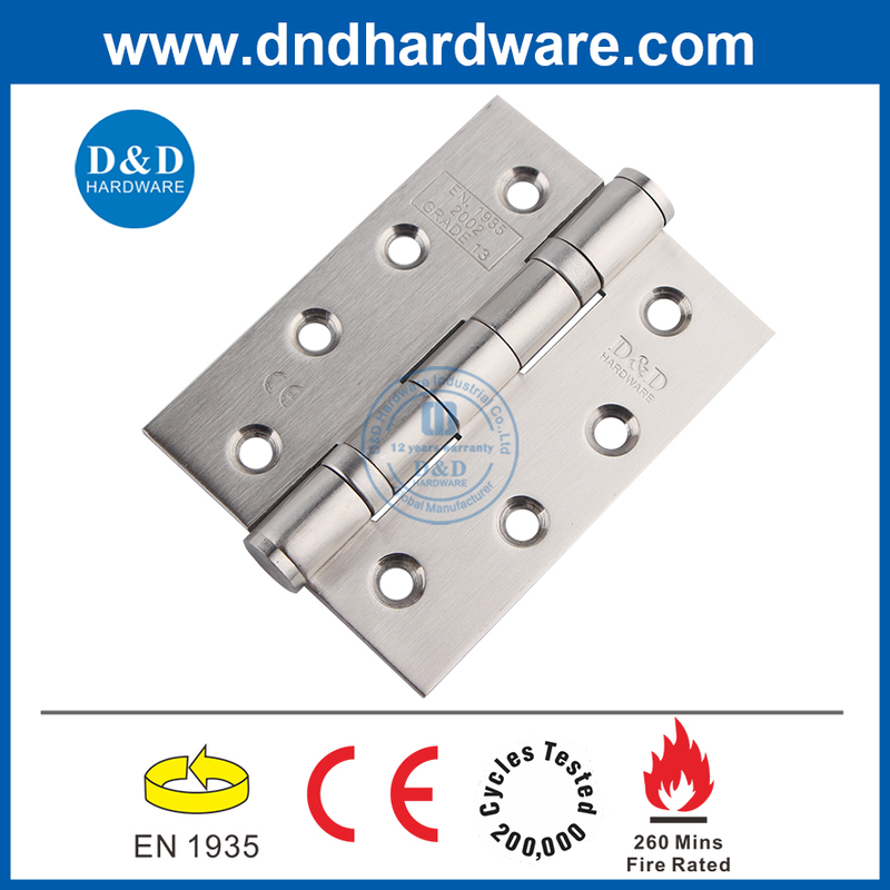 Quality fire rated door 3 Hours Stainless steel201 2 ball bearing butt fire rated CE hinges for metal and wooden door-DDSS001-4X3X3