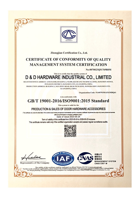 ISO 9001 certificate