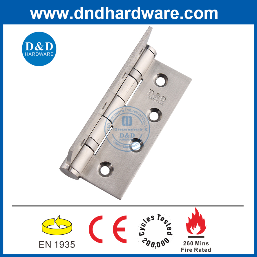 Quality fire rated door 3 Hours Stainless steel201 2 ball bearing butt fire rated CE hinges for metal and wooden door-DDSS001-4X3X3