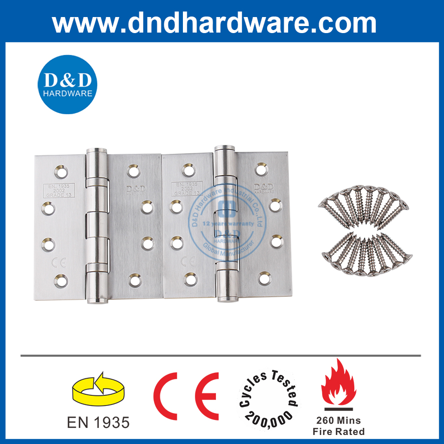 Heavy Duty CE Grade 13 fire rated stainless steel 316 ball bearing metal door hinge for metal wooden door-DDSS001-4x3.5x3