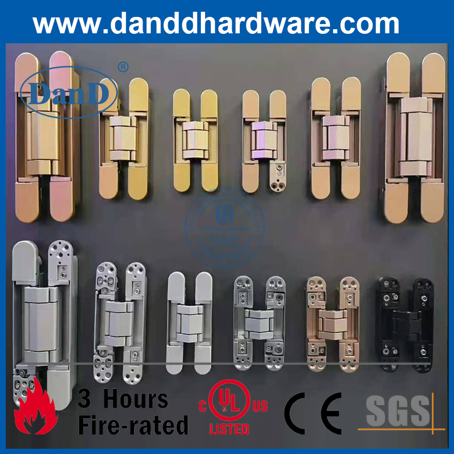 Black Sanding heavy duty 3D Adjustable Office Building Door Concealed Hinge-DDCH008-G80