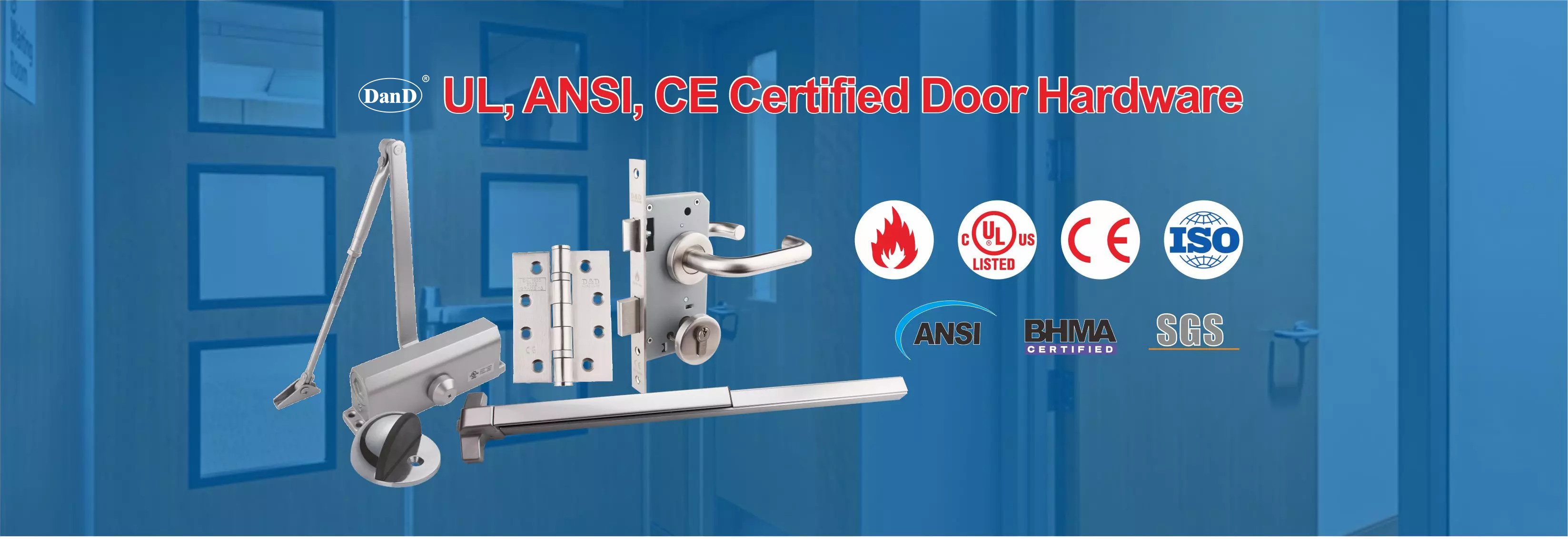 The common types of Door hardware.